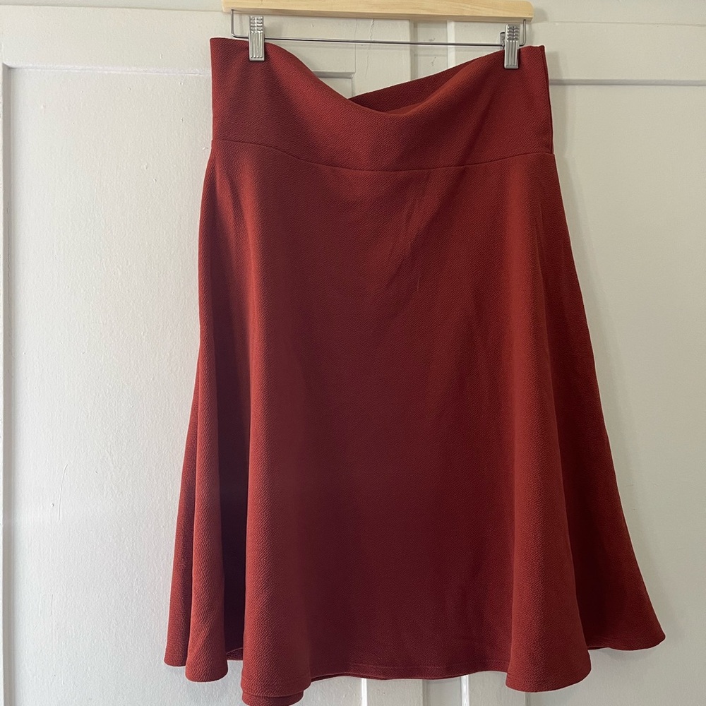 NWOT Burnt Orange Lularoe Azure Pull On A Line Skirt Size 2X Stretchy